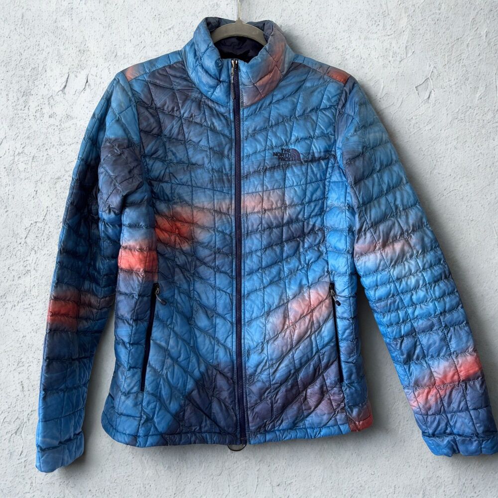 The North Face Women's ThermoBall Jacket Cosmic Blue Swirl Print Sz M